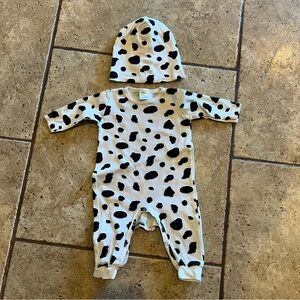 3-6 Month Onesie and Hat Dalmatian Fire Dog Costume